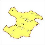 شیپ فایل شهرهای استان قزوین به صورت نقطه ای