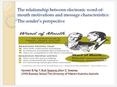 پاورپوینت رابطه بین انگیزه کلمات مصطلح الکترونیکی و ویژگی های پیام: دیدگاه فرستنده