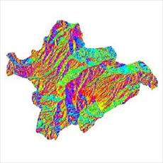 نقشه ی رستری جهت شیب شهرستان چاراویماق (واقع در استان آذربایجان شرقی)