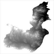 نقشه مدل رقومی ارتفاعی (DEM) شهرستان اهر (واقع در استان آذربایجان شرقی)