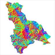 نقشه ی رستری جهت شیب شهرستان چالدران (واقع در استان آذربایجان غربی)