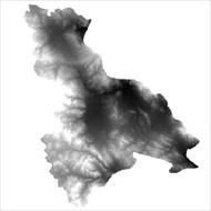 نقشه مدل رقومی ارتفاعی (DEM) شهرستان چالدران (واقع در استان آذربایجان غربی)